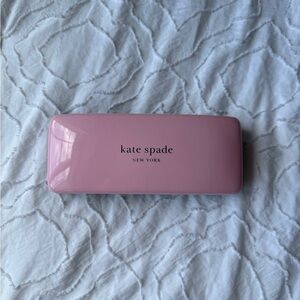 Kate Spade Blush Pink and Dark Green Eyeglass Case with Wipe